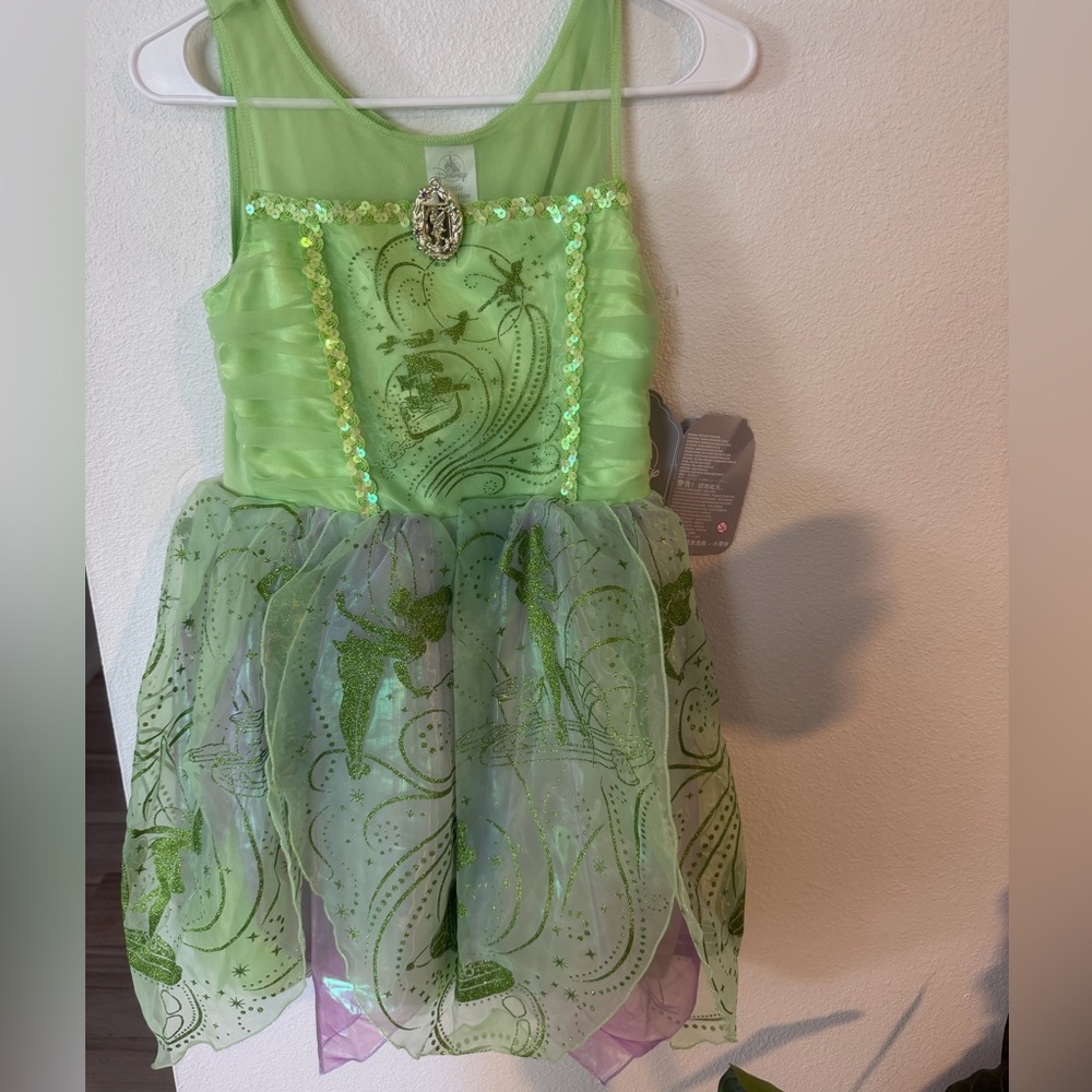 Disney Castle Collection Lime Green Sequin Dress TINKER BELL